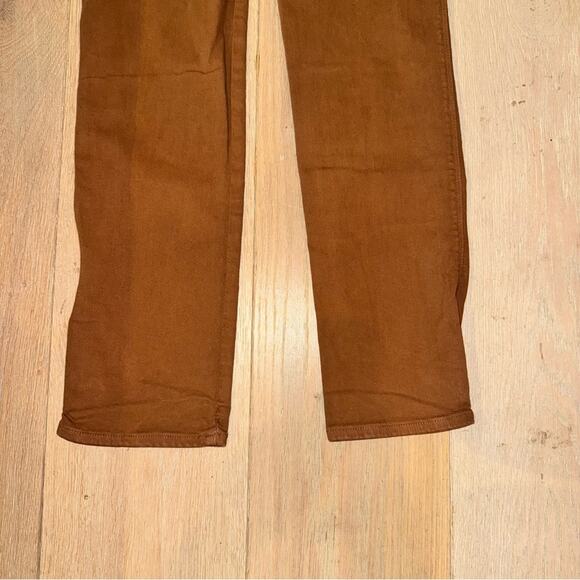 Frame Denim Le Sylvie Slender Straight Tobacco Brown Tan Coated 26 - Picture 7 of 11
